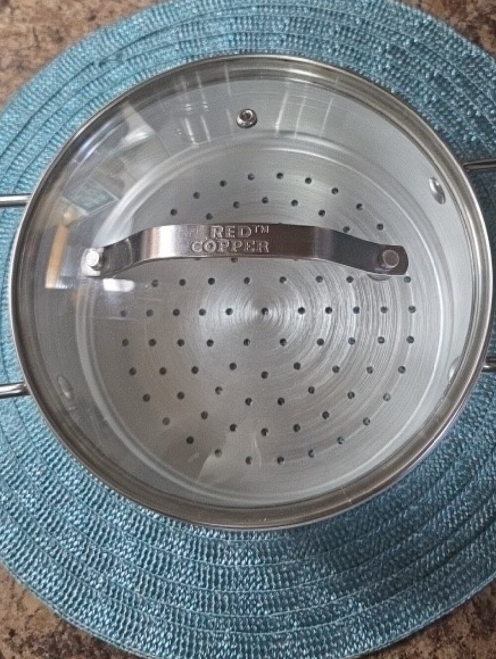 Red Copper Brand Steamer Strainer Pan Insert Aluminum 8.5" Diameter With Lid